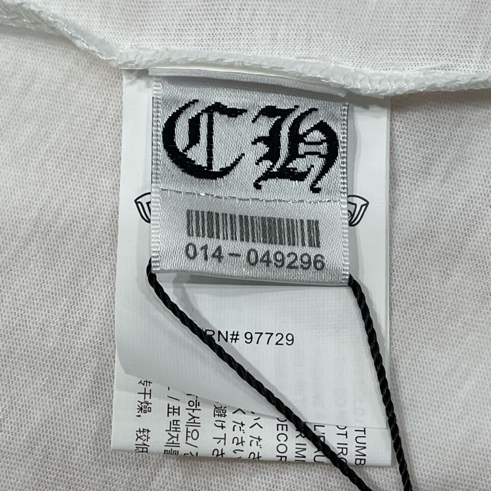 Chrome Hearts White V-Neck Tee with Black Graphics - Picture 7 of 7
